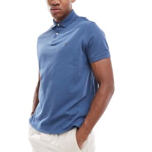 Tommy Hilfiger 1985 Slim Fit Sea Blue Pique Short Sleeve Polo Shirt Size XL